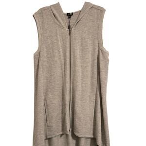 Cable & Gauge Women’s Hooded Sleeveless Top Light Gray Size L NWT